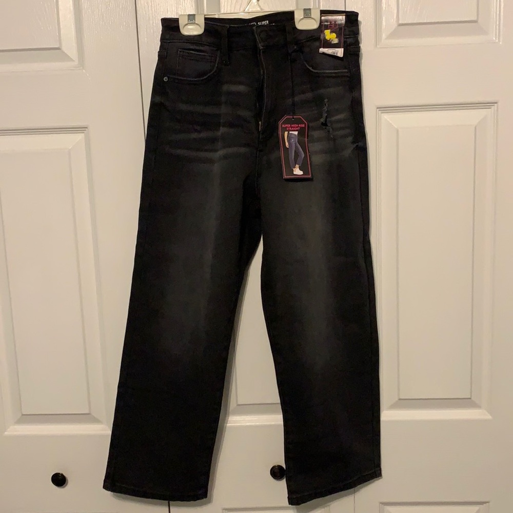 ✨NWT✨ black super high rise straight jeans